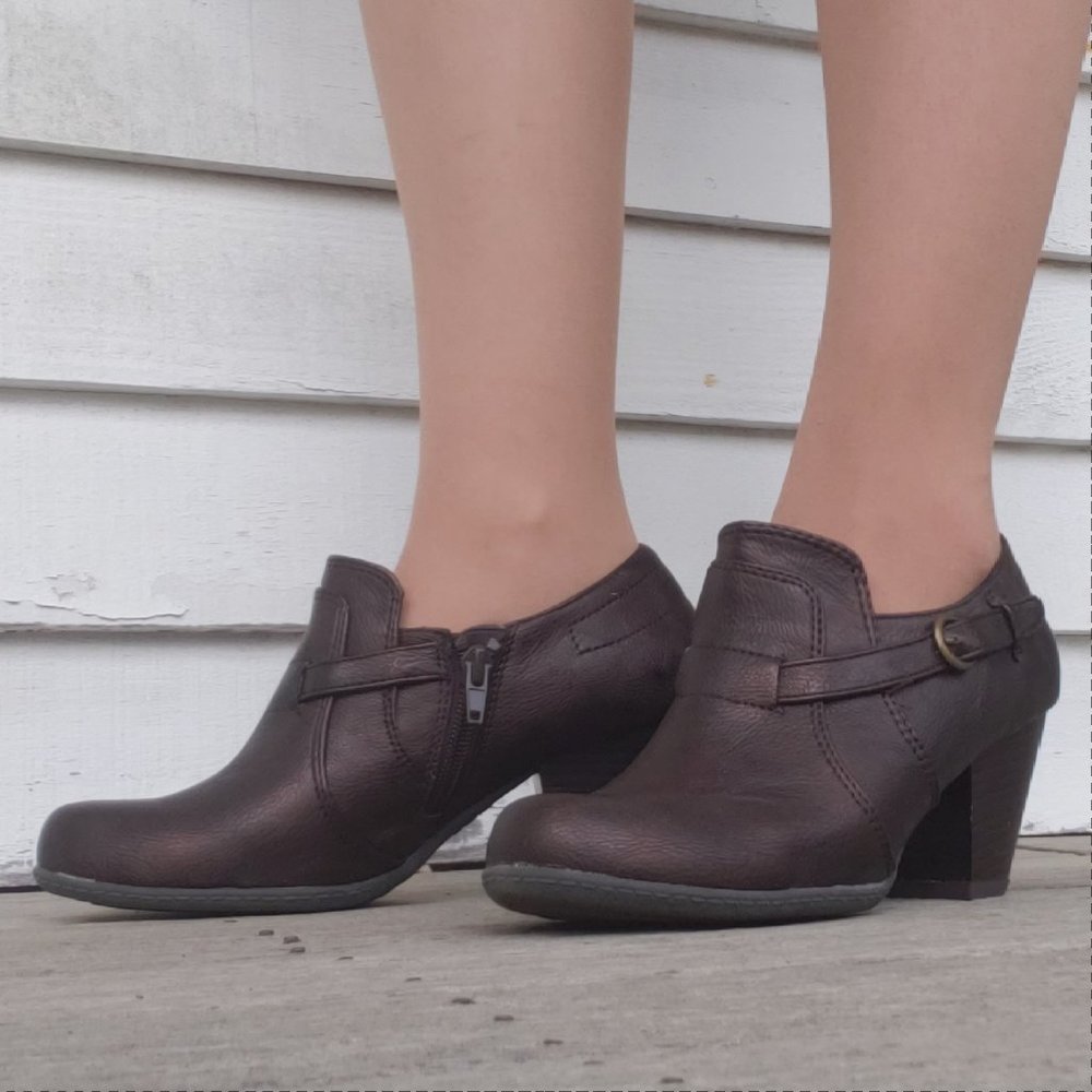 6.5m Womens Canyon River Blues Paige chuncky heel boot shoe brown bronze - Picture 3 of 11